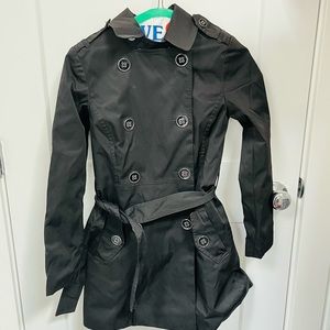 Banana republic black coat w tie